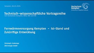 Fernwärmeversorgung Kempten  IstStand und Zukünftige Entwicklung [upl. by Magnusson]