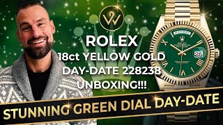 UNBOXING The Rolex DayDate 40mm Green Dial 228238 The new king of the DayDates  Official Watches [upl. by Jarus690]