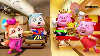 Who Has Comfort Fly Rich vs Broke Airplane Song  Baby Songs amp Nursery Rhymes  Wolfoo Kids Songs [upl. by Alin652]