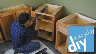 How to Install Kitchen Cabinets  Buildipedia DIY [upl. by Salot]