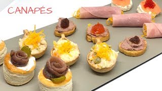 CANAPÉS  Fáciles y rápidos  5 tipos de canapés fríos [upl. by Sheena]