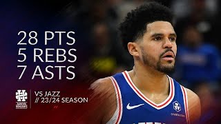 Tobias Harris 28 pts 5 rebs 7 asts vs Jazz 2324 season [upl. by Aribold]