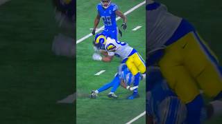 Kerby Joseph LAYS THE BOOM amp injures leg of Tyler Higbee in NFC wildcard rams detroitlions nfl [upl. by Ecart]