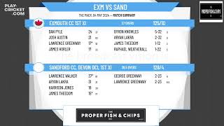 Exmouth CC 1st XI v Sandford CC Devon DCL 1st XI [upl. by Lark]