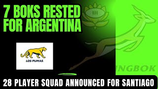 BOK SQUAD FOR ARGENTINA 7 players rested as Rassie picks blend of youth and experience [upl. by Notnert]