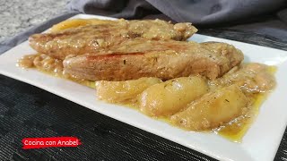 SOLOMILLO DE CERDO CON SALSA DE MANZANA Y ALMENDRAS [upl. by Anitniuq]