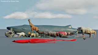 Animal Size comparison 3D 200 Animals [upl. by Namyac]