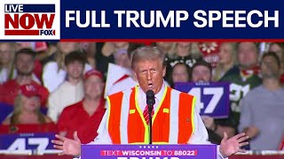 WATCH Trump wears orange vest during campaign speech in battleground Wisconsin  LiveNOW from FOX [upl. by Ayotnahs]