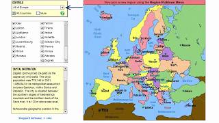 Learn the European Capitals Geography Tutorial Game  Learning Level [upl. by Butterworth]