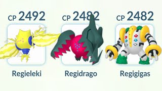 TRIPLE REGIS Regieleki Regidrago Regigigas Team in Pokemon GO [upl. by Ahsyas493]