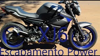 Ronco Yamaha XJ6 com escapamento esportivo Power e original antes depois [upl. by Katherine233]