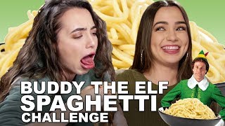 Buddy The Elf Spaghetti Challenge  Merrell Twins  Christmas [upl. by Ehcram]