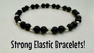 How to tie the best elastic bracelets  strong stretchy beaded bracelets with elastic cord [upl. by Akinohs65]