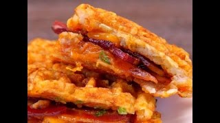 Tater Tot Grilled Cheese amp Bacon Waffle Sandwich [upl. by Nyl960]