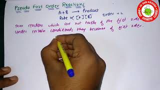 Pseudo first order Reaction  CHEMICAL KINETICS  12th [upl. by Enimsaj948]