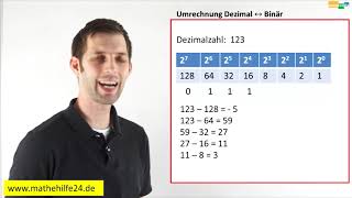 Umrechnung Dezimal und Binär umrechnen  Mathematik [upl. by Lerrehs43]