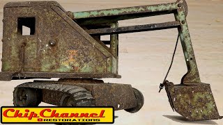 1930s Marx Lumar Automatic Scoop Powered Steam Shovel Toy Crane Restoration 4K [upl. by Zeni]