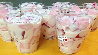 Postre de gelatina y Fresas con crema [upl. by Heron]