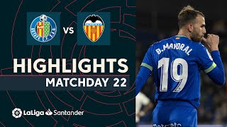 Resumen de Getafe CF vs Valencia CF 10 [upl. by Anaigroeg]