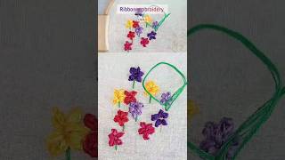 ribbon embroidery class ribbonembroidery ribbonembroideryflowers ribbonembroideryforbeginners [upl. by Maren]