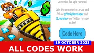 ALL CODES WORK Block Digging Simulator ROBLOX  OCTOBER 18 2023 [upl. by Leuqcar]