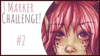 3 Marker Challenge 2  With Copics [upl. by Onimixam]