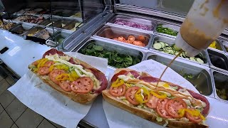 Subway Sandwiches POV Working Meats At Subway On a Rainy Day 1 Hour [upl. by Langan527]