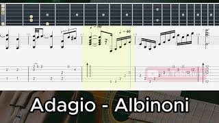 Adagio  Tomaso Albinoni Remastered  Guitar TAB [upl. by Anires68]