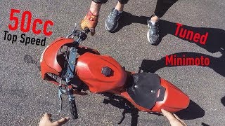 Minimoto Top speed Tuned  Fast Pocket bike  50cc [upl. by Oruasi363]