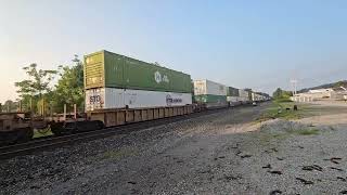 NS intermodal train 39G heads through Derry Pennsylvania [upl. by Ahseined987]