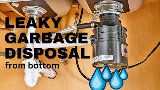 Leaking Garbage Disposal Quick Fix Trick Revealed Leaky Garbage Disposal From Bottom DIY Repair [upl. by Norrat121]