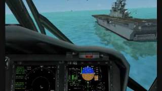 JMSDF SH60 Landing to USS Boxer LHD4 in FSX [upl. by Alexandr605]