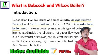 Babcock and Wilcox boiler Notes Available Easy language in English [upl. by Letsirc]