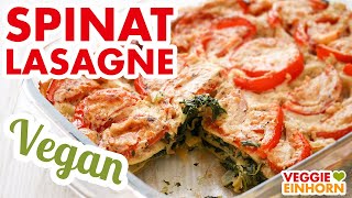 Vegane Spinatlasagne mit Cashews und Tomaten [upl. by Saleme]