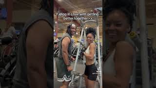 Makes us wanna go harder for eachother❤️niyahwanya explore couplegoals blacklove gym gymcouple [upl. by Nahtnoj]