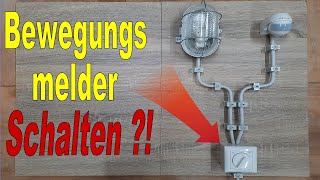 Bewegungsmelder mit Schalter für Dauerlicht  Dauer Ein  Aus  Automatik [upl. by Marti]