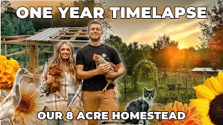 Building a Homestead One Year in the Making  HOMESTEAD TIMELAPSE [upl. by Claudina]