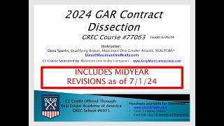 💥 2024 GAR Contract Dissection amp Mid Year Revisions  CE Class taught 62624 💥 [upl. by Selby]