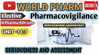 seriousness and assessment pharmacovigilance B Pharma 8th semester unit 1 L 7 [upl. by Jeffcott]