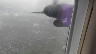 Flybe Dash 8 Q400 London Heathrow to Newquay Full Flight Windy landing [upl. by Jezreel]