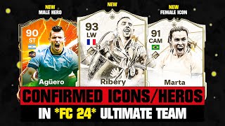 FIFA 24  ALL NEW CONFIRMED ICONS amp HEROES IN EA FC 24 🆕🔥 ft Aguero Sneijder Marta [upl. by Klapp]