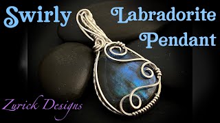 Wire Wrapping Tutorial Sterling Silver Swirly Labradorite Pendant [upl. by Stempien359]