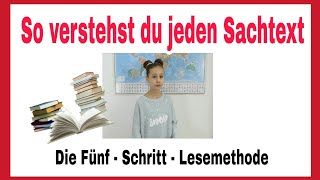 So VERSTEHST du JEDEN SACHTEXT  mit der FünfSchrittLesemethode ganz einfach  Schlau gefragt [upl. by Elatia]