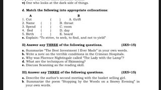 2 Semester English Model Question Paper for reference SVU degree modelpaper [upl. by Leahcimal]