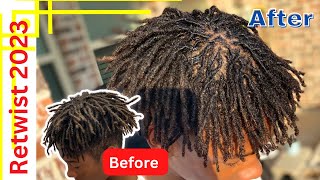 How to Retwist🧬2023🧬on dreads 🔥🔥🔥Men natural hair Shine n jam [upl. by Coucher]