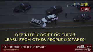 POLICE PURSUIT IN BALTIMORE MD CHASING A MURDER SUSPECT WHO JUST SHOT amp KILLED A MAN JAN 12 2024 [upl. by Eimmis827]