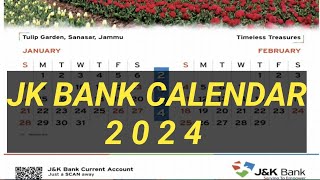 JK BANK CALENDAR 2024  Calendar 2024 [upl. by Goldenberg557]