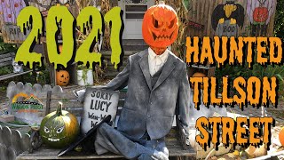 2021 Romeo Tillson Street Halloween Displays Full Tour [upl. by Ram]