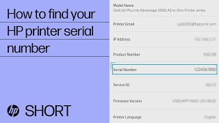 How to find your HP printer serial number  HP Support [upl. by Henrique]