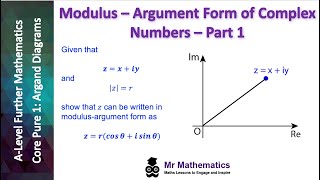 ModulusArgument Form of Complex Numbers  Part 1  Mr Mathematics [upl. by Che]